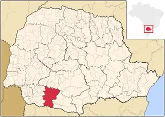 Ligging van de Braziliaanse microregio Pato Branco in Paraná