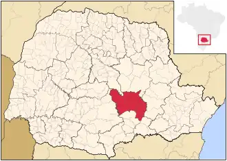 Ligging van de Braziliaanse microregio Prudentópolis in Paraná