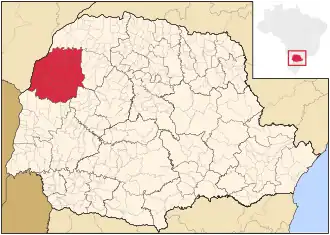 Ligging van de Braziliaanse microregio Umuarama in Paraná