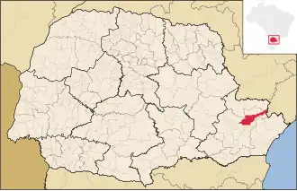 Kaart van Bocaiúva do Sul