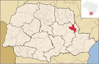 Kaart van Jaguariaíva