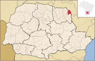 Kaart van Ribeirão Claro