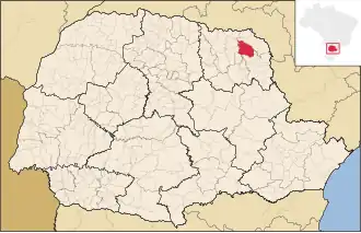 Kaart van Santo Antônio da Platina