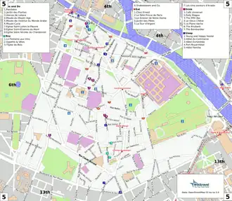 Kaart van 5e arrondissement