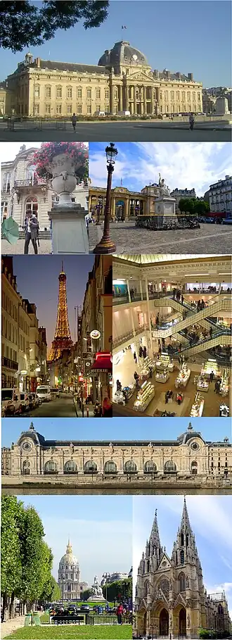 Een collage van het 7e arrondissement