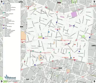 Kaart van 9e arrondissement