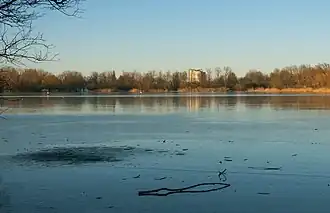 Rijkerswoerdse plas, deels bevroren