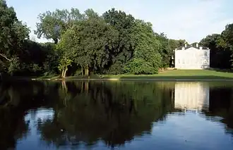 Zicht vanuit het park