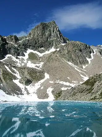 De Partleswand vanuit het oosten, vanaf de Mittelberglessee