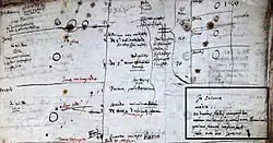 De notities van de Peiresc van 26 november 1610 met de ontdekking van de Orionnevel.