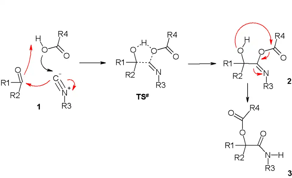 Geconcerteerd reactiemechanisme van de Passerini-reactie