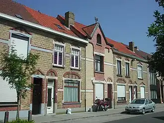 Gevelrij van stadswoningen