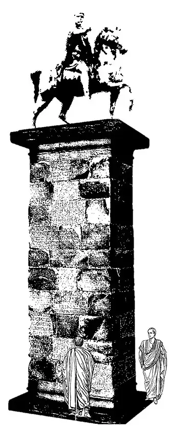 Impressie van hoe het wegenmonument eruitzag