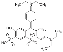 Structuurformule van de zure vorm van Patentblauw V