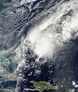 Foto of weerkaart van orkaan