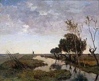 Een wetering bij Abcoude, 1878; olieverf op paneel, 41 x 50 cm
