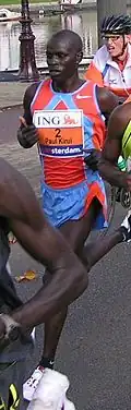Tijdens de marathon van Amsterdam 2007