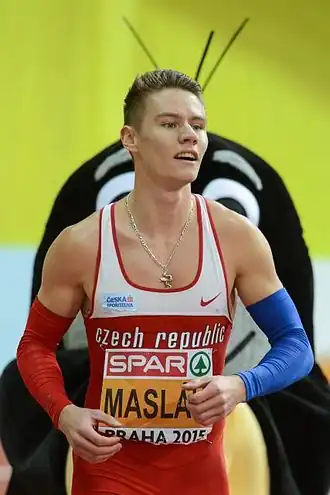 Maslák tijdens de EK indoor in 2015