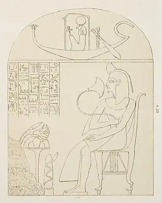 Tekening van de graf stèle van Pianki Auguste Mariette, Egyptisch Museum