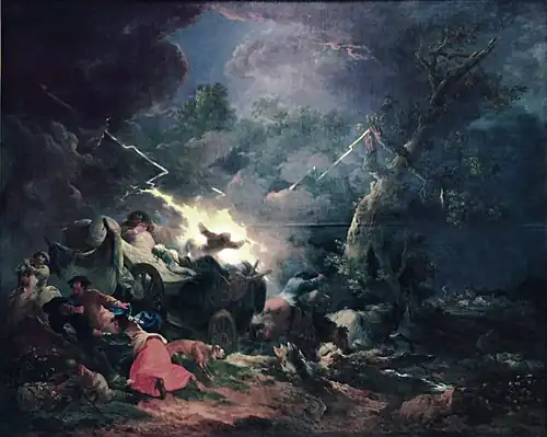 Boeren verrast door een onweer