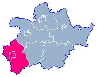 Ligging van de gemeente binnen de powiat