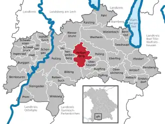 Kaart van Peißenberg