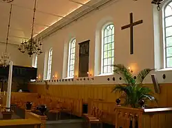 Noordelijk muur (binnenzijde) na de restauratie van 1975-1976.