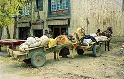 Boeren met karrenvracht