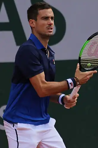 Guido Pella tijdens Roland Garros 2019