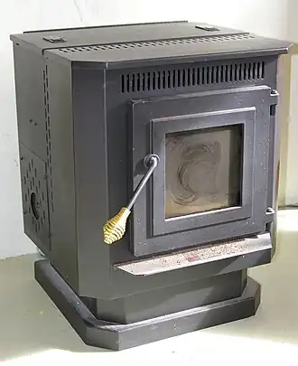 Pelletkachel, die brand op biomassa-pellets