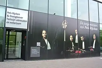 Ingang van het kantoor van Pels Rijcken