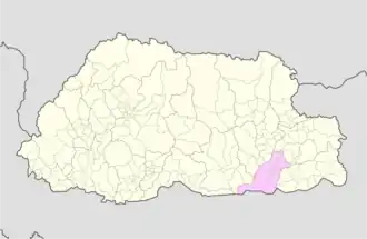 Locatie van het district Pemagatshel in Bhutan