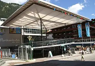 Voormalig dalstation van de in 1995 gebouwde Penkenbahn