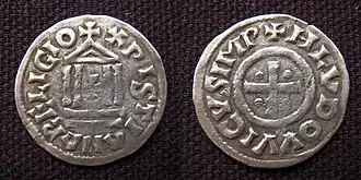 Penning of denarius, zilver, Lodewijk de Vrome, z.j. (813–840).