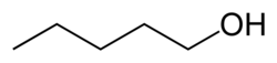 Structuurformule van pentan-1-ol