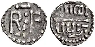 8ste-eeuwse denier van Pepijn de Korte uit Quentovic