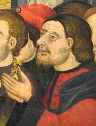 Zelfportret, Retabel van de Heilige Geest, 1394, Manresa