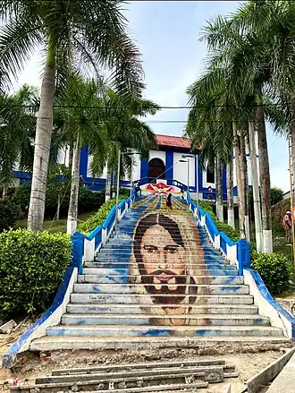 Trap naar de katholieke kerk Santo Domingo De Guzman in Usiacurí