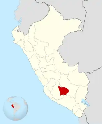 Ligging van Apurímac in Peru