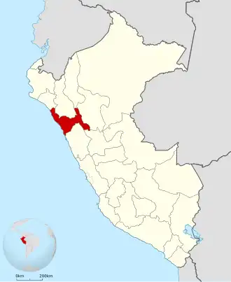 Ligging van La Libertad in Peru