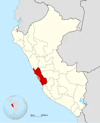 Ligging van Lima in Peru