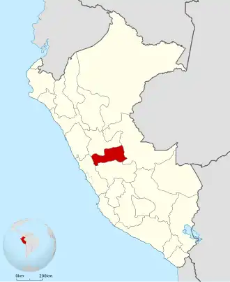 Ligging van Pasco in Peru