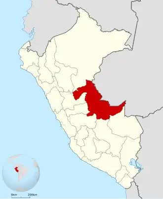 Ligging van Ucayali in Peru