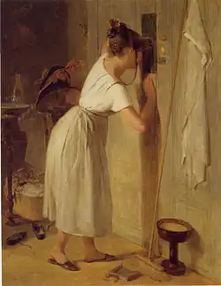 'Luistervink', olieverf op paneel, 1833