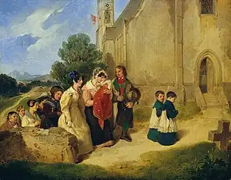 Doopprocessie, olieverf op paneel, 1829