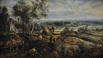 Herfstlandschap met uitzicht op het Steen, National Gallery