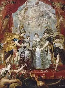 De ontmoeting der prinsessen (1622-'25); Louvre te Parijs