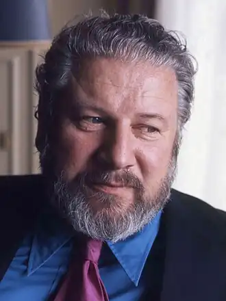 Portret van Peter Ustinov door Allan Warren.