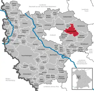 Kaart van Petersaurach