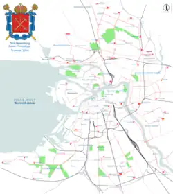Het tramnet in 2010, nadat ruim 20 jaar een enorme afbraak van het net had plaatsgevonden.